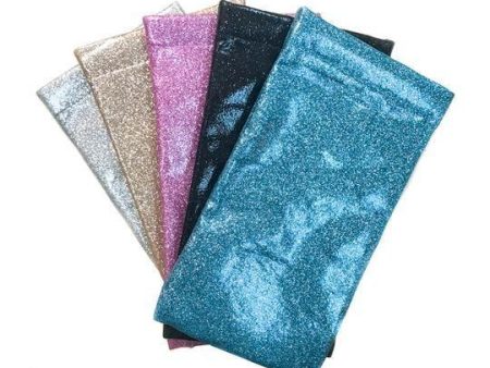 Large Squeeze Top Glitter Sunglasses Case With Attached Microfiber Cloth In Five Colors Online now