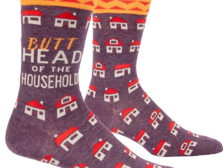 BlueQ Men Crew Socks Butt Head Of The Household Fashion