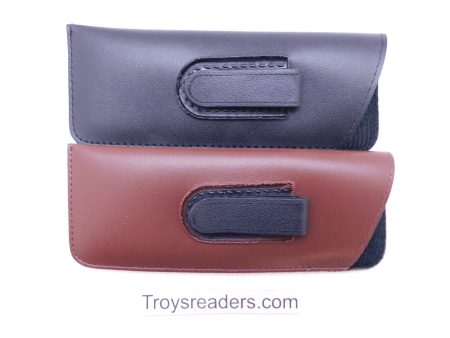 Small Faux Leather Glasses Sleeve Pouch with Belt Clip in Three Colors Fashion