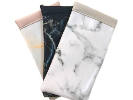 Large Squeeze Top Marble Sunglasses Case With Attached Microfiber Cloth In Three Colors Online now