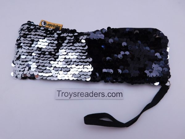 Black and Silver Eyebobs Two Tone Sequin Soft Case Online now