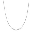 1.25mm Rhodium-Plated Sterling Silver Solid Box Chain Necklace Fashion