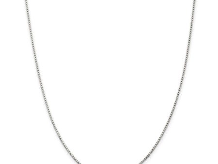 1.25mm Rhodium-Plated Sterling Silver Solid Box Chain Necklace Fashion