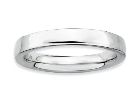 Sterling Silver Stackable Polished Flat 3.5mm Band Sale