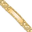 Men s 14k Yellow Gold 12mm Nugget I.D. Bracelet - 8 Inch Discount