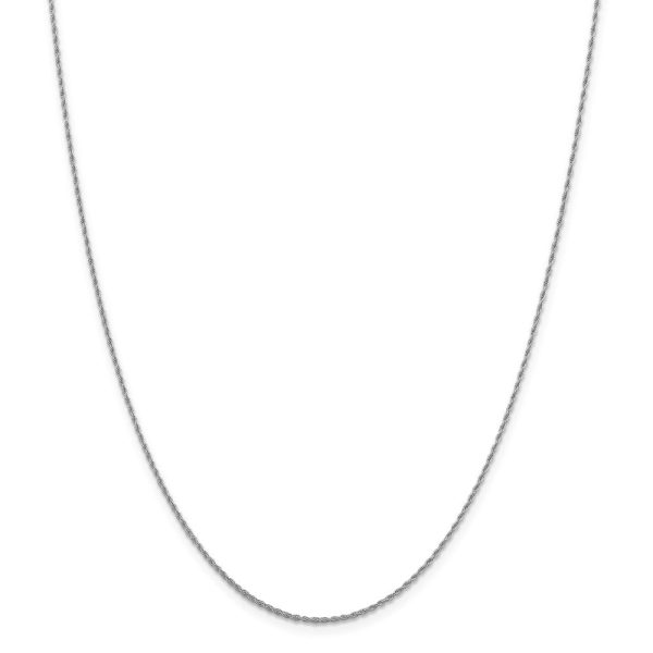 1.2mm 10k White Gold Solid Loose Rope Chain Necklace For Cheap