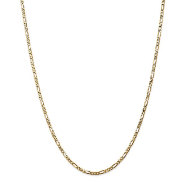 2.75mm, 14k Yellow Gold, Flat Figaro Chain Necklace For Discount