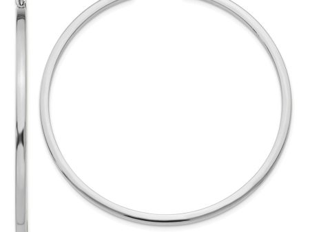 2mm, 14k White Gold Square Tube Round Hoop Earrings, 50mm (1 7 8 Inch) For Discount