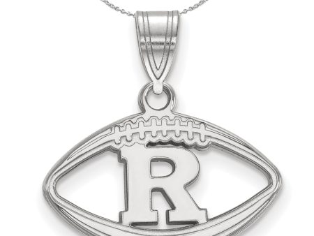 Sterling Silver Rutgers Football Pendant Necklace on Sale