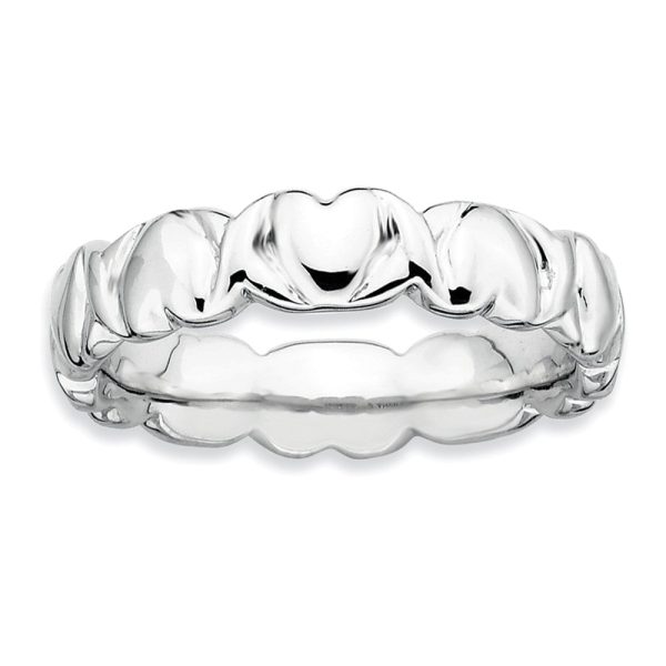 Sterling Silver Entwined Hearts Stackable 4.5mm Band For Cheap