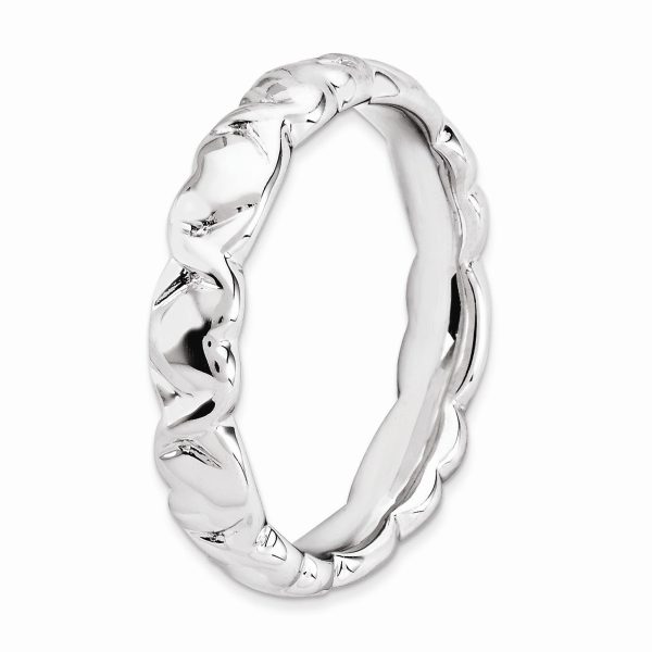 Sterling Silver Entwined Hearts Stackable 4.5mm Band For Cheap