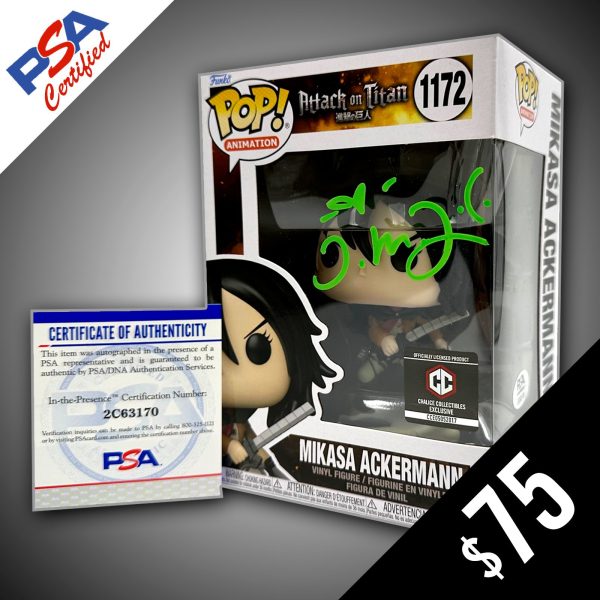 Funko Pop! - Attack on Titan: Chalice Exclusive Mikasa #1172 SIGNED by Trina Nishimura (PSA Certified) For Sale