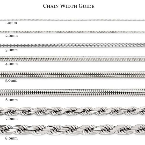 1.2mm 10k White Gold Solid Loose Rope Chain Necklace For Cheap