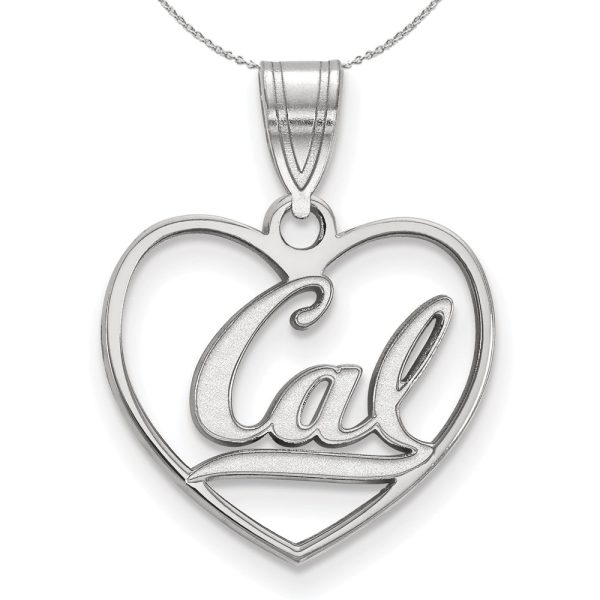 Sterling Silver California Berkeley  Cal  Heart Pendant Necklace Online now