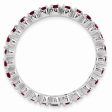 2.25mm Sterling Silver and Garnet Prong Set Stackable Band Hot on Sale