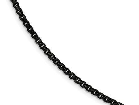 2.6mm Black Plated Stainless Steel Polished Box Chain Necklace Cheap