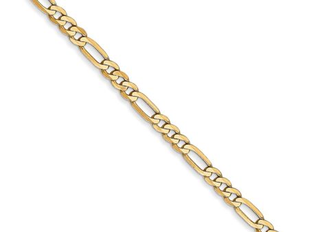 2.75mm, 14k Yellow Gold, Flat Figaro Chain Necklace For Discount