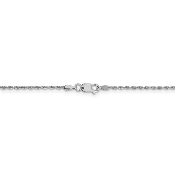 1.2mm 10k White Gold Solid Loose Rope Chain Necklace For Cheap