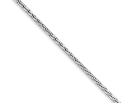 1.3mm 14k White Gold Solid Round Snake Chain Necklace on Sale