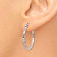 2mm, 14k White Gold Diamond-cut Hoops, 25mm (1 Inch) Online