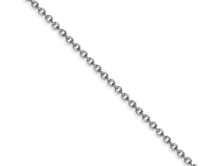 1.4mm, 14k White Gold Solid Link Cable Chain Necklace Online Hot Sale