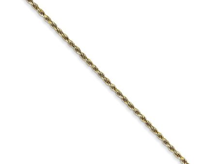 1.2mm 10k Yellow Gold Diamond Cut Solid Rope Chain Necklace Hot on Sale