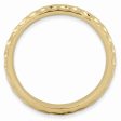 3.25mm Stackable Hammered 14K Yellow Gold Plated Silver Band For Cheap