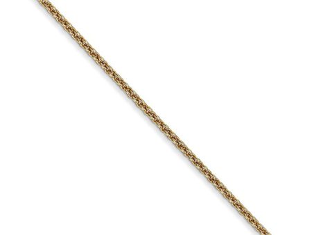 1.4mm 14k Yellow Gold Polished Round Cable Chain Necklace Hot on Sale