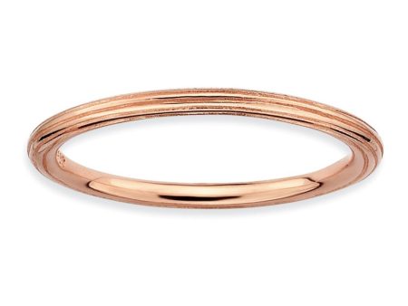 1.5mm Stackable 14K Rose Gold Plated Silver Simply Elegant Band Hot on Sale