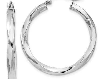 3mm, Sterling Silver, Twisted Round Hoop Earrings, 30mm Dia.(1 1 8 In) Online Hot Sale