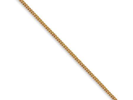 0.9mm, 14k Yellow Gold, Solid Franco Chain Necklace For Sale