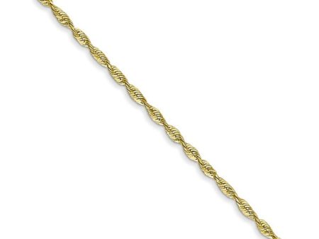 1.5mm, 10k Yellow Gold Lightweight D C Rope Chain Necklace For Discount