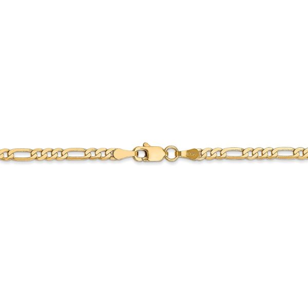 2.75mm, 14k Yellow Gold, Flat Figaro Chain Necklace For Discount