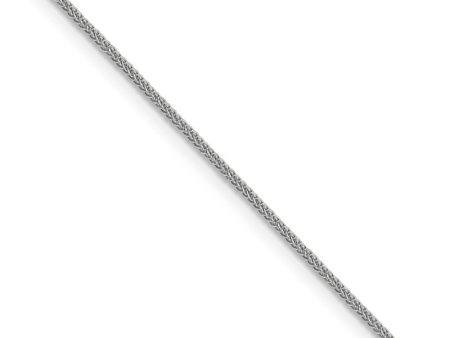 0.8mm 14k White Gold Diamond Cut Square Wheat Chain Necklace Fashion