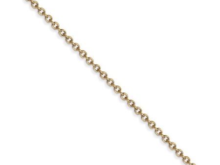 1.4mm, 14k Yellow Gold Solid Link Cable Chain Necklace Discount