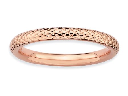 2.25mm Stackable 14K Rose Gold Plated Silver Cable Band For Sale