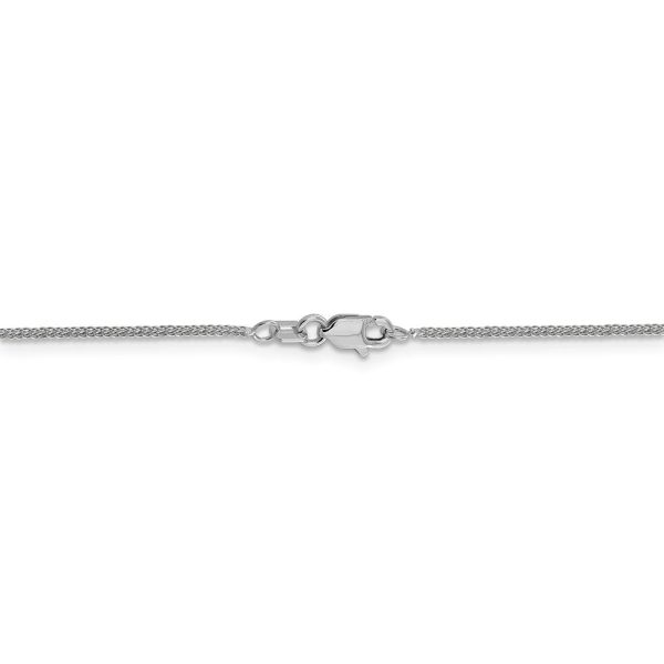 0.8mm 14k White Gold Diamond Cut Square Wheat Chain Necklace Fashion