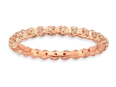 14K Rose Gold Plated SS Stackable 1 15 Cttw HI I3 Diamond 2.25mm Band For Sale