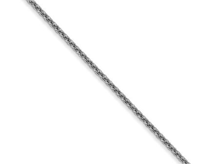 1.4mm 14k White Gold Polished Round Cable Chain Necklace Hot on Sale