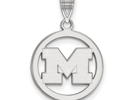 Sterling Silver U. of Michigan Small Initial M Circle Pendant Sale