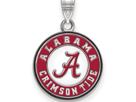 Sterling Silver U. of Alabama Small Enamel Disc Pendant Online Hot Sale