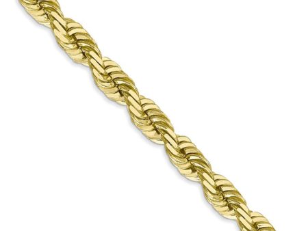 Men s 6mm 10k Yellow Gold Diamond Cut Solid Rope Chain Necklace Online Sale