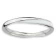 2.5mm Silver Twisted White Enameled Stackable Band Online now