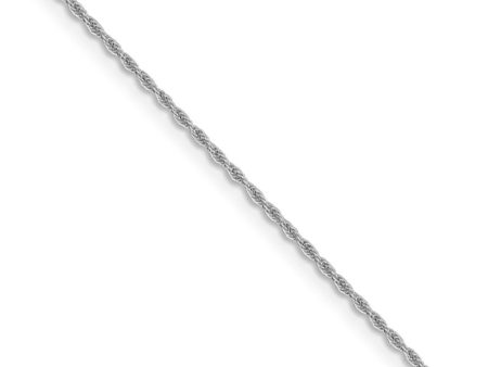 1.2mm 10k White Gold Solid Loose Rope Chain Necklace For Cheap