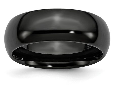 Black Ceramic, 8mm Polished Domed Comfort Fit Band Online