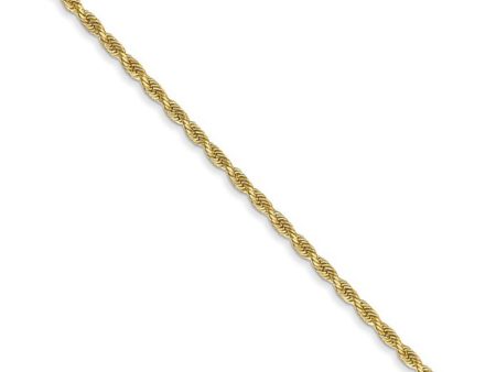 1.5mm 14k Yellow Gold Solid Diamond Cut Rope Chain Necklace For Discount