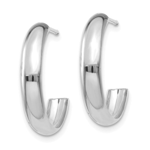 3.5mm x 17mm Polished 14k White Gold Domed J-Hoop Earrings Sale