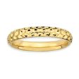 3.25mm Stackable Hammered 14K Yellow Gold Plated Silver Band For Cheap