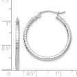 2mm, 14k White Gold Diamond-cut Hoops, 25mm (1 Inch) Online