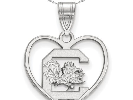 Sterling Silver South Carolina Heart  C  Necklace Cheap